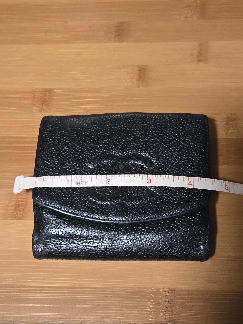 CHANEL BLACK CAVIAR LEATHER BIFOLD WALLET - Picture 14 of 16